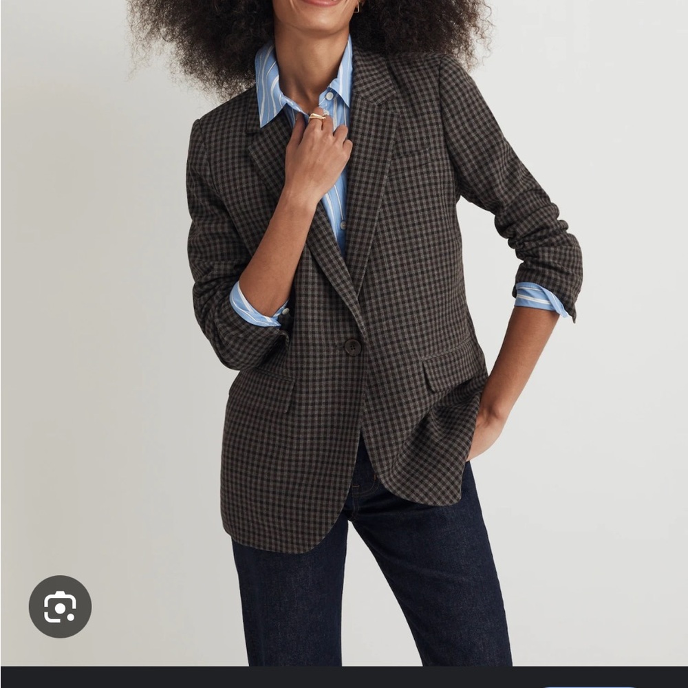 Madewell Black and Brown Blazer Structured Tailored Fit